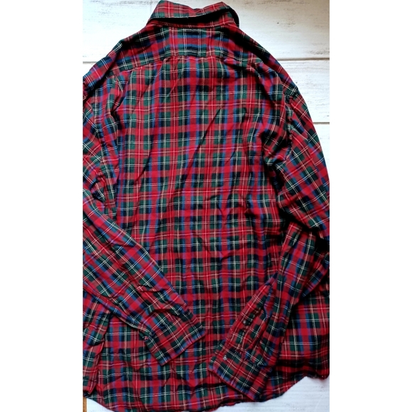 Polo Ralph Lauren Classic Fit Tartan Plaid Shirt - Steward Red/Hunter Green Mul - Picture 11 of 16